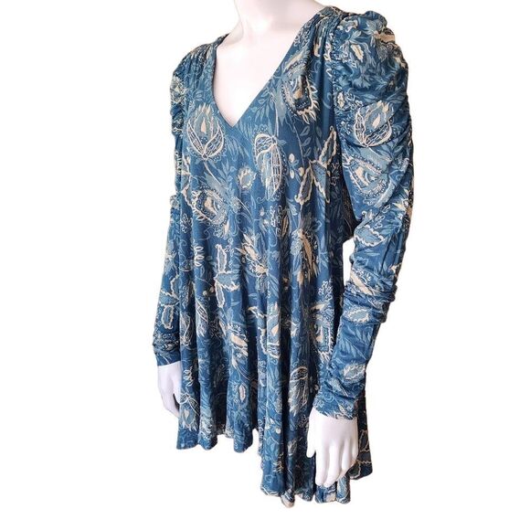 NWT Free People Hello Lover Dusty Indigo Long Sleeve Tunic (S) - Picture 6 of 10